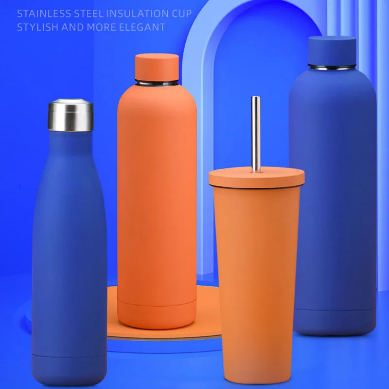 Cold Seal Leakproof Outdoor Sports Water Bottle, VACUUM CUP, Double Stainless Steel, Heat Lock, Cold Seal, Klein Blue Series