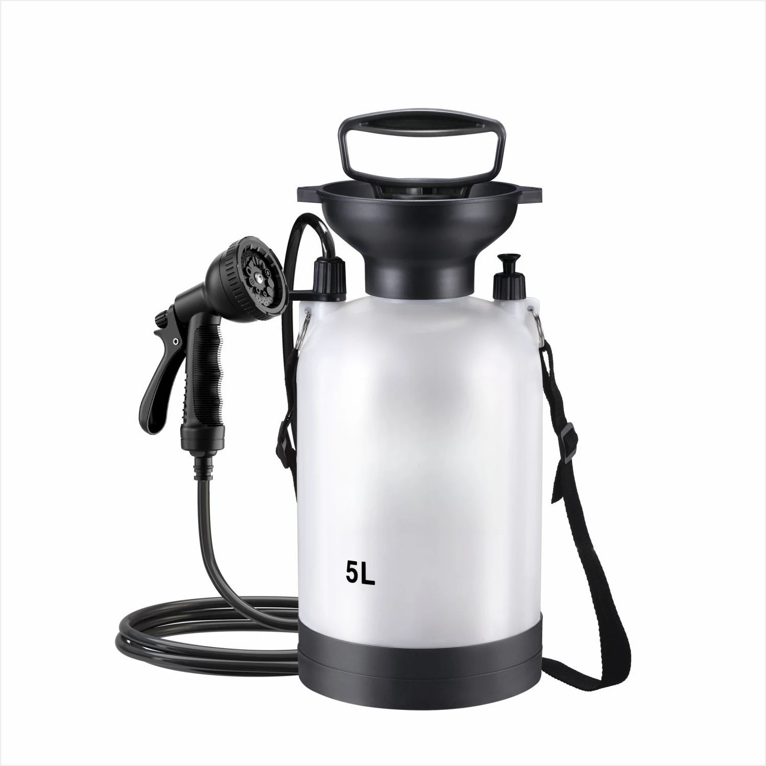 5L Portable Camping Shower Kit Outdoor Surf Rinse Pump Manual Air Pressure Shower Bag