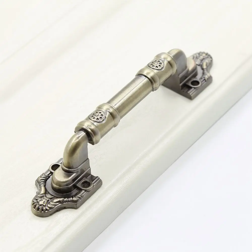 Rustic Antique Copper Door Handle Modern Arch Pull For Wood Sliding Door Cabinet Cupboard Drawer Hardware Accessories