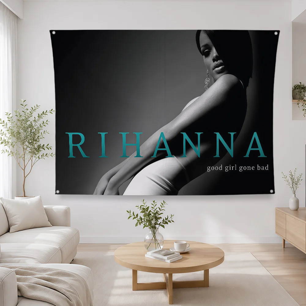 Singer R-Rihanna Flag Polyester Banner Fashion Flags For Party Club Outdoor Interior Wall Paper Decoration Banner Gift