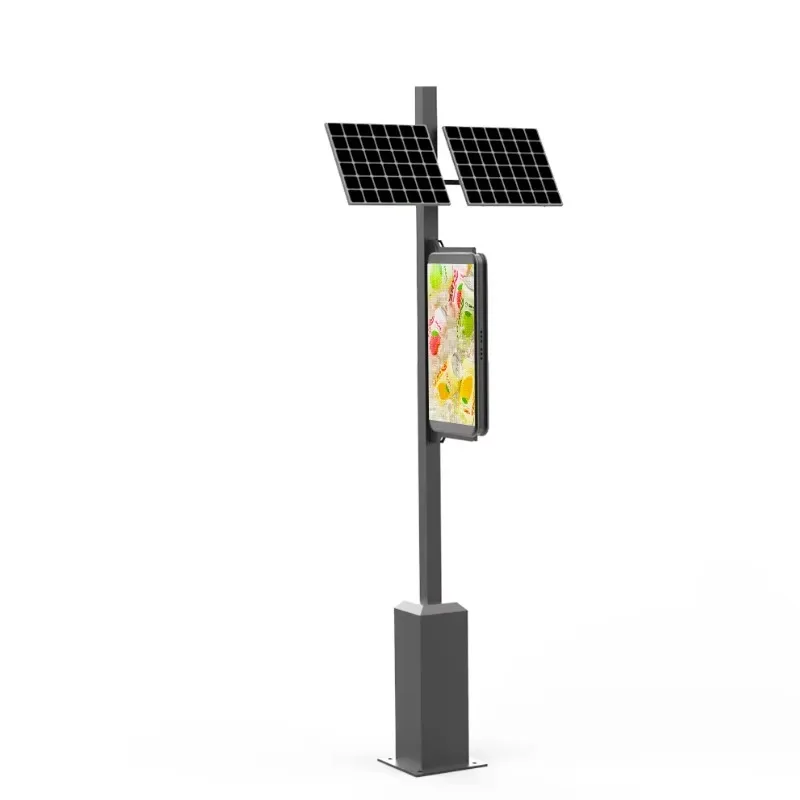 2025Outdoor Light Pole Advertising Screen Digital Billboard Outdoor Solar Powered Led Display