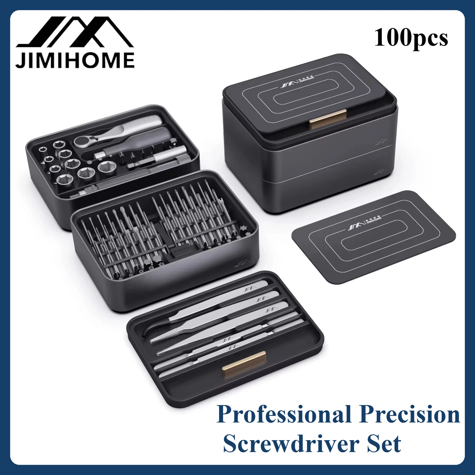 

JIMIHOME Precision Screwdriver Kit 100Pcs with Ratchet Socket Wrench for Tablet Phone Household Tool Repair