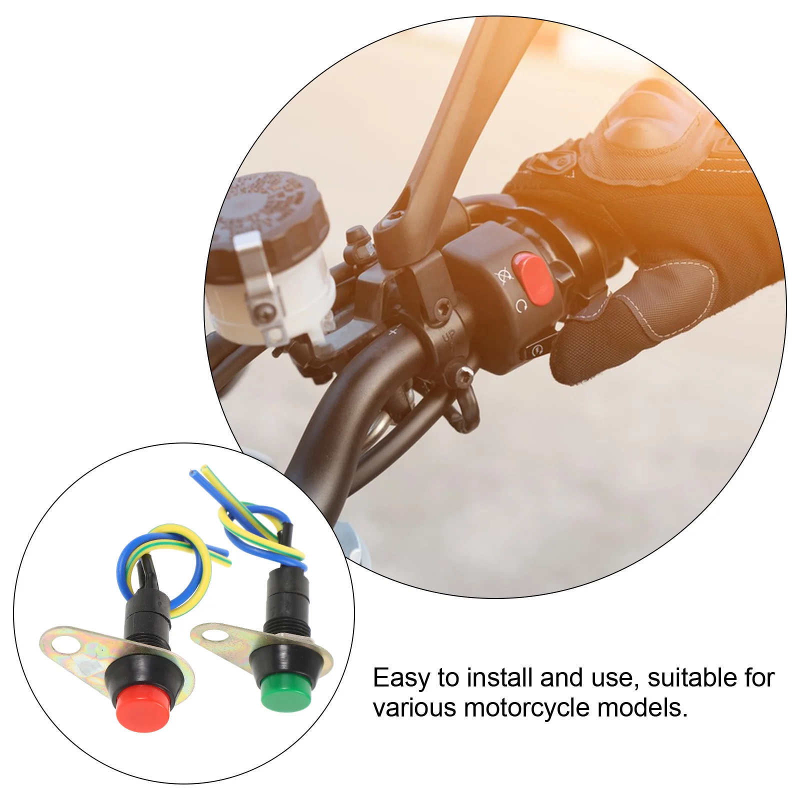 

2Pcs Combination Handlebar Switch Motorcycle Light Control Replacement Indicator Motorcycle Switch for Scooter Electric Bike