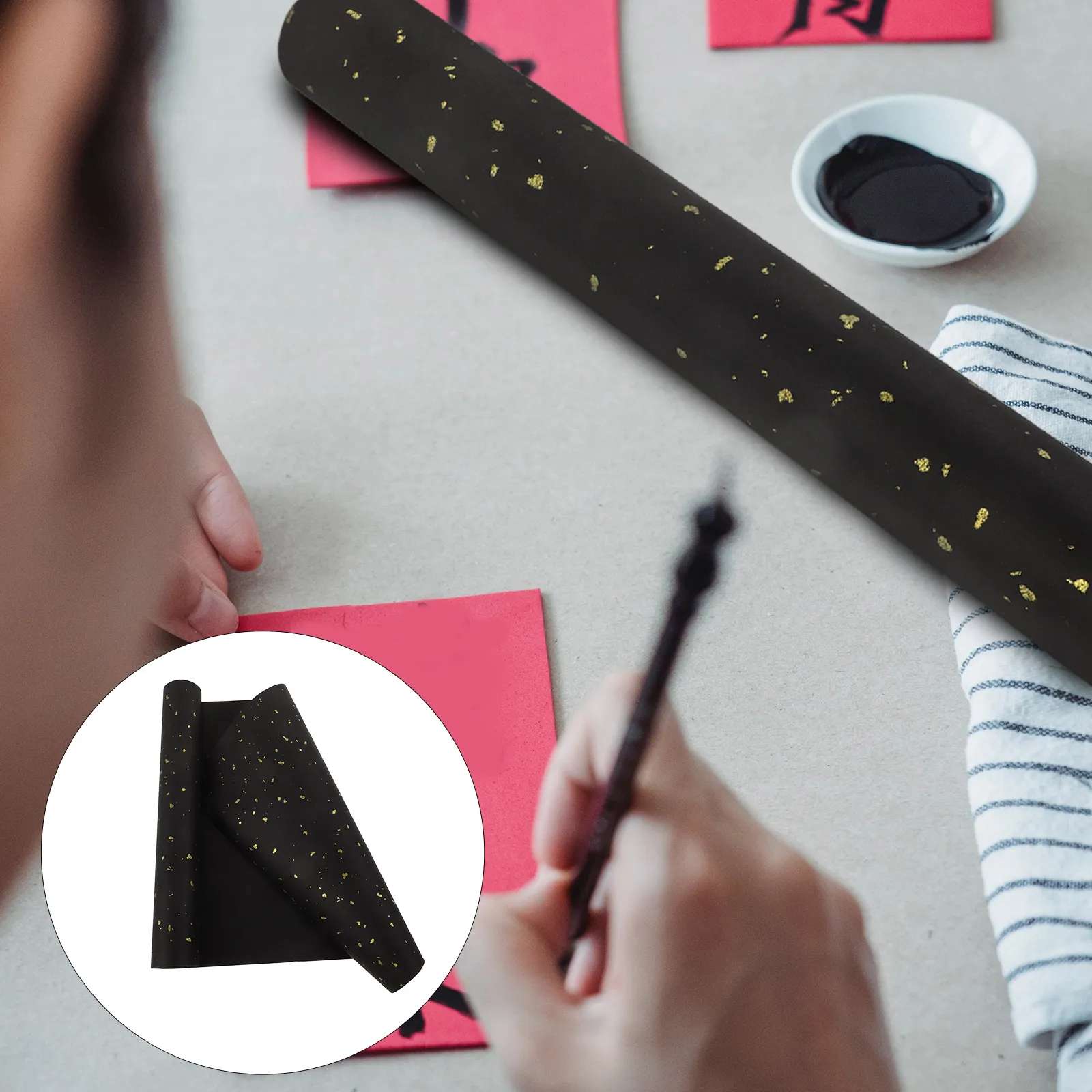 

Thickened Rice Paper 35cmx20m Black Daily Writing Brush Painting Office Calligraphy Sheet Portable Household School Practicing