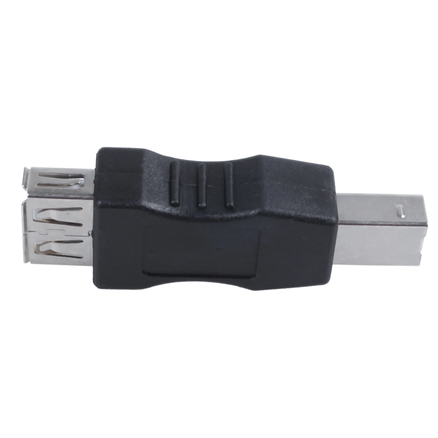Stylish-2X USB Printer Adapter Type A Female - Type B Male Black Silver Tone