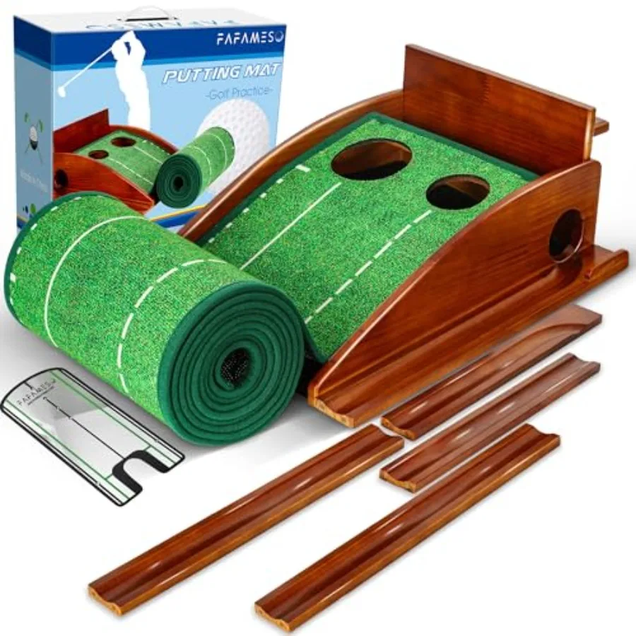 

Indoor Golf Putting Mat with Ball Return System for Home or Office Use Portable Mini Golf Practice Training Aid for Men and Wom