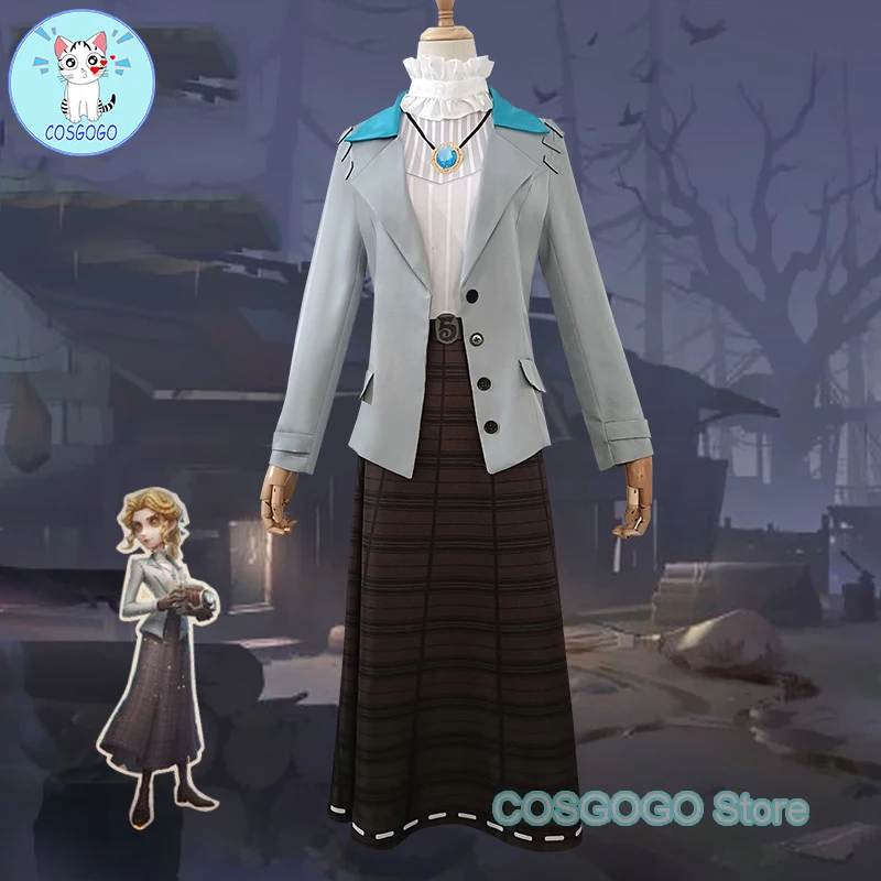 

COSGOGO Alice Dross Dress Game Identity V Journalist Cosplay Costume Women Cute Party Suit Coat Top Skirts Hallween Uniforms