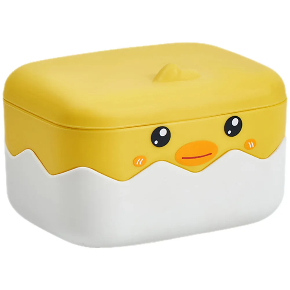 Adorable Animal Design Plastic Soap Dish Portable with Cover Soap Draining Holder for Shower Bathroom Decor Easy Clean No Water
