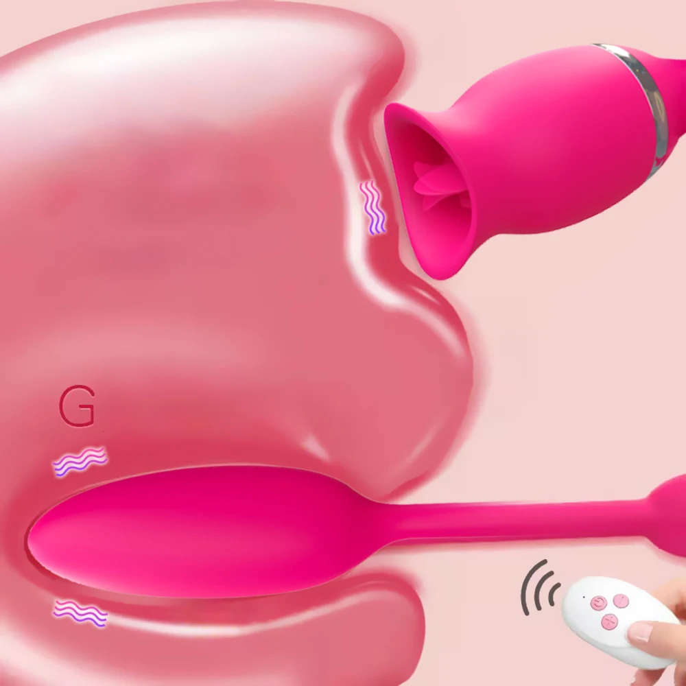 Draadloze Rose Vibrator Vrouwelijke Speelgoed Tong Likken G-Spot Simulator Vaginale Bal Liefde Ei Vibrerende Volwassenen Speeltjes Voor vrouwen 18