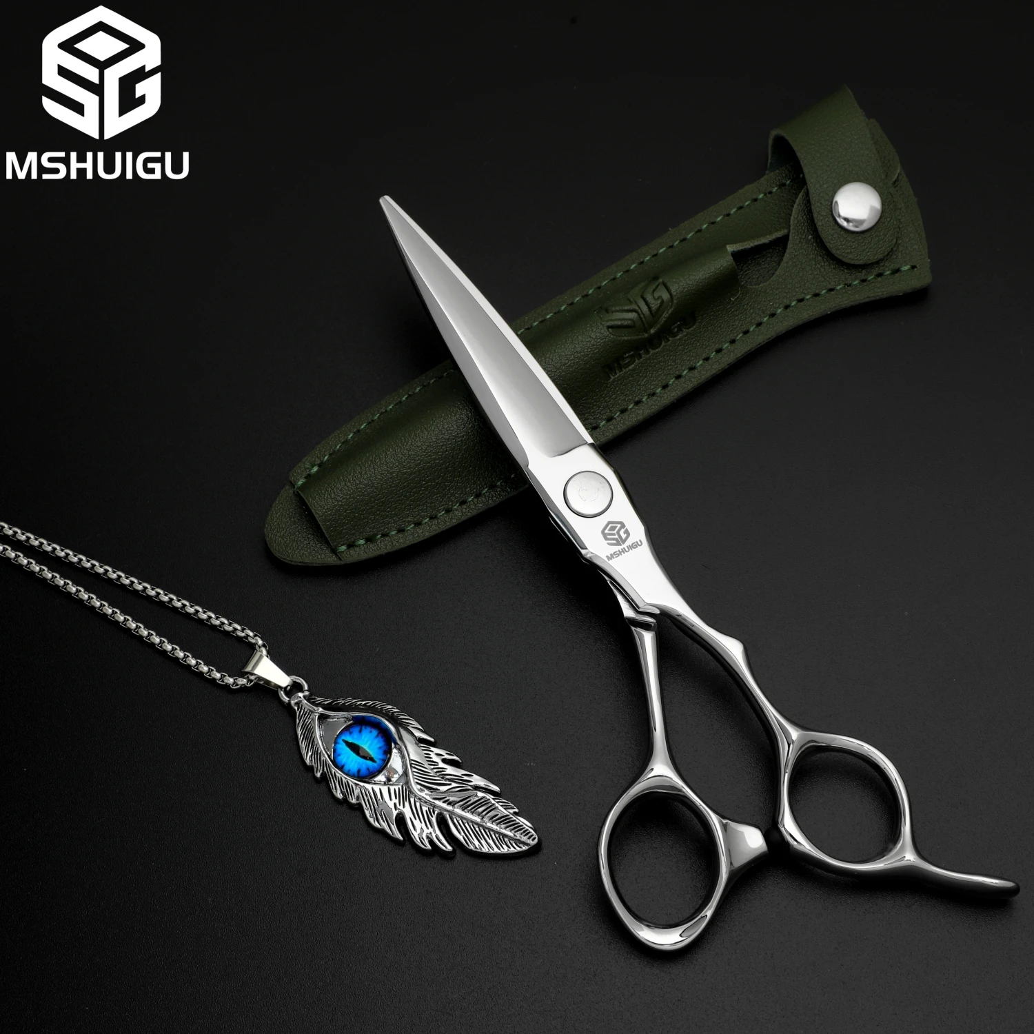 MSHUIGU Professionelle Haarstrukturschere, gebogene Klinge, kann Schere, Friseurschere, Werkzeugzubehör, Japan vg10 Stahl, 15,2 cm verschiebbar – Detail 26