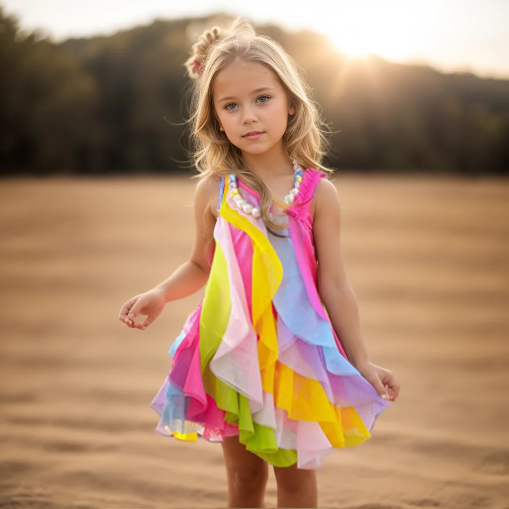 Girls Summer Dresses Rainbow Striped Dress For Girls Sleeveless Kids Dresses Casual Style Clothes Girl