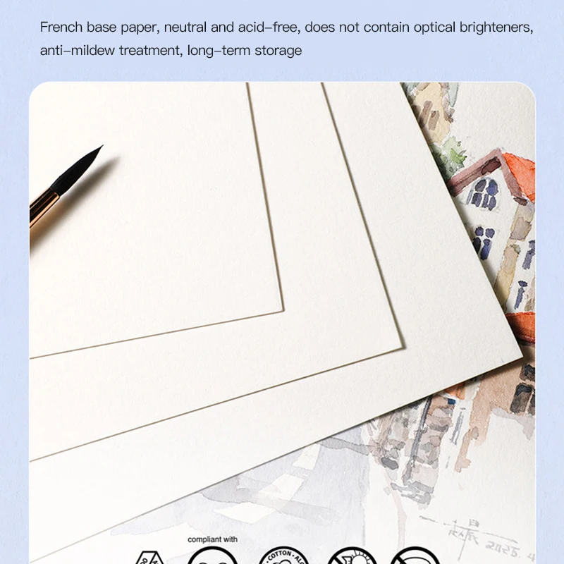 Square Watercolor Book Medium Coarse Grain 300g Travel Sketchbook Water Color Paper For Student Artist Draw Watercolor Supplies view 4
