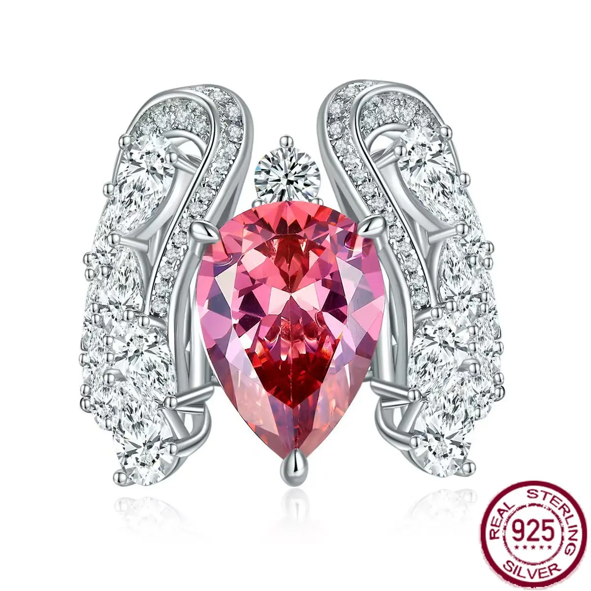 

Новое популярное кольцо из чистого серебра 925 пробы с бриллиантами и сушеной розой, роскошные и модные свадебные украшения