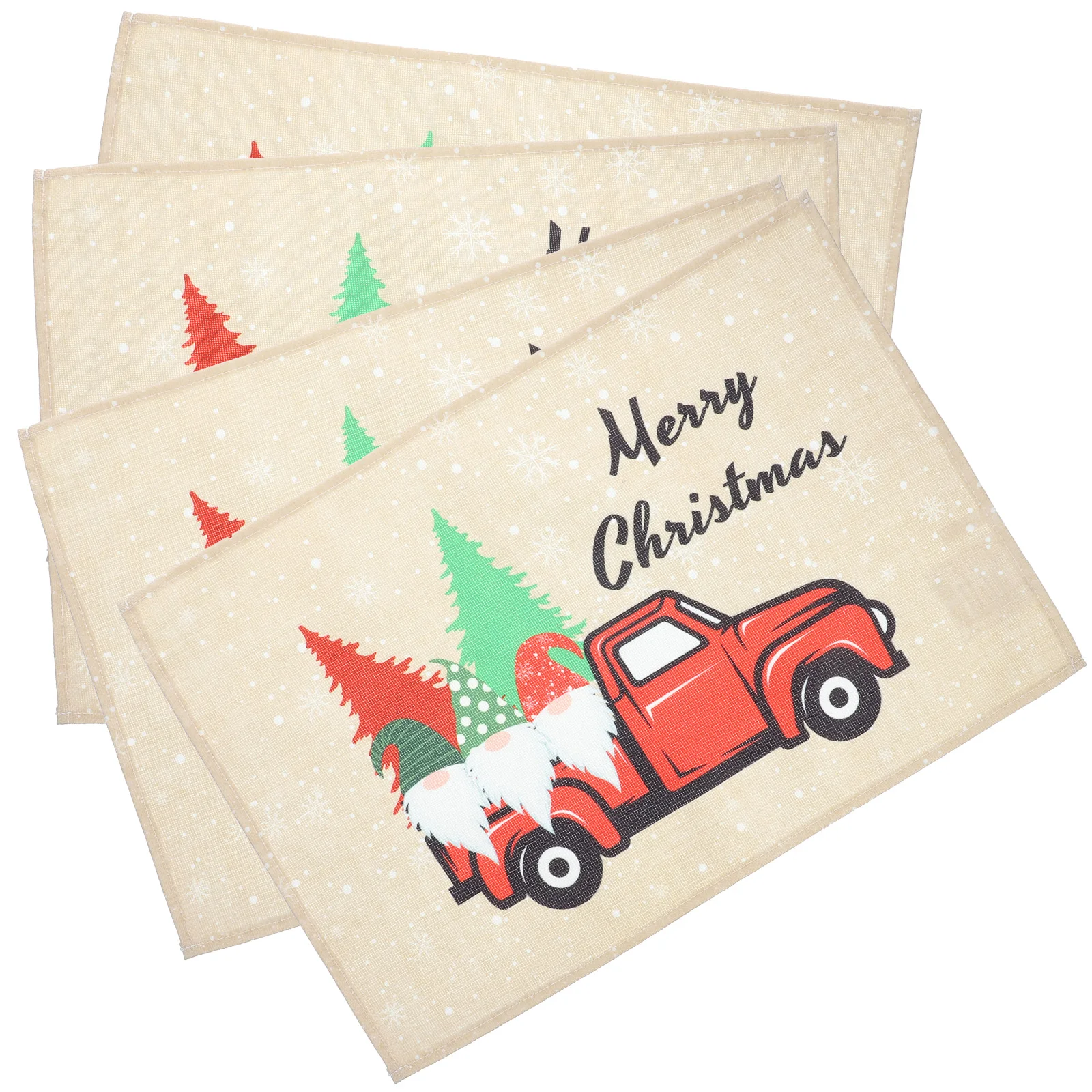 

4pcs Placemats Cotton Linen Heat Insulation Unique Christmas Table Placemats Decor Design Table Decor Home Hotel
