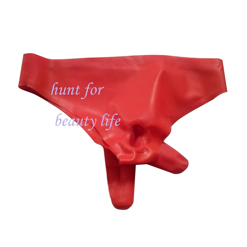 Latex Short Cosplay Briefs with front and back sheath Fetish Panties exotic Sexy Underwear handmade