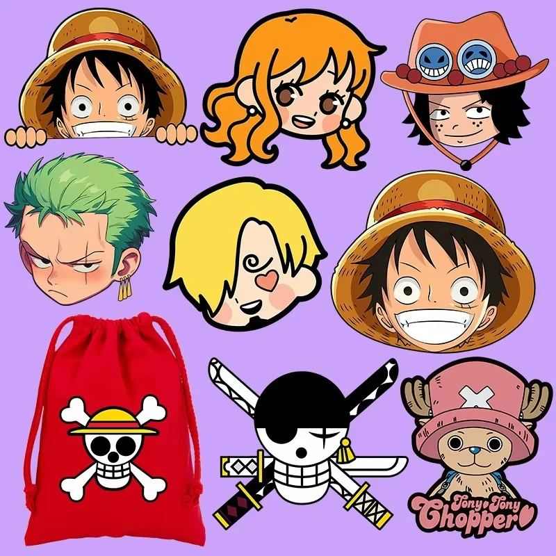 2 pçs uma peça q versão padrão de calor transferência adesivo luffy zoro cabeça roupas diy decoração anime ferro em remendos presentes aniversário