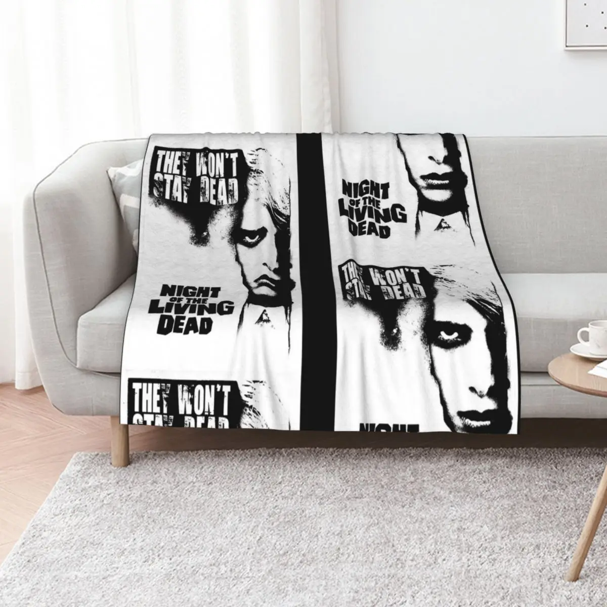 

Classic Zombie Movie Print - Zombie Night Of The Living Dead - Classic Retro Horror Film Throw Blanket