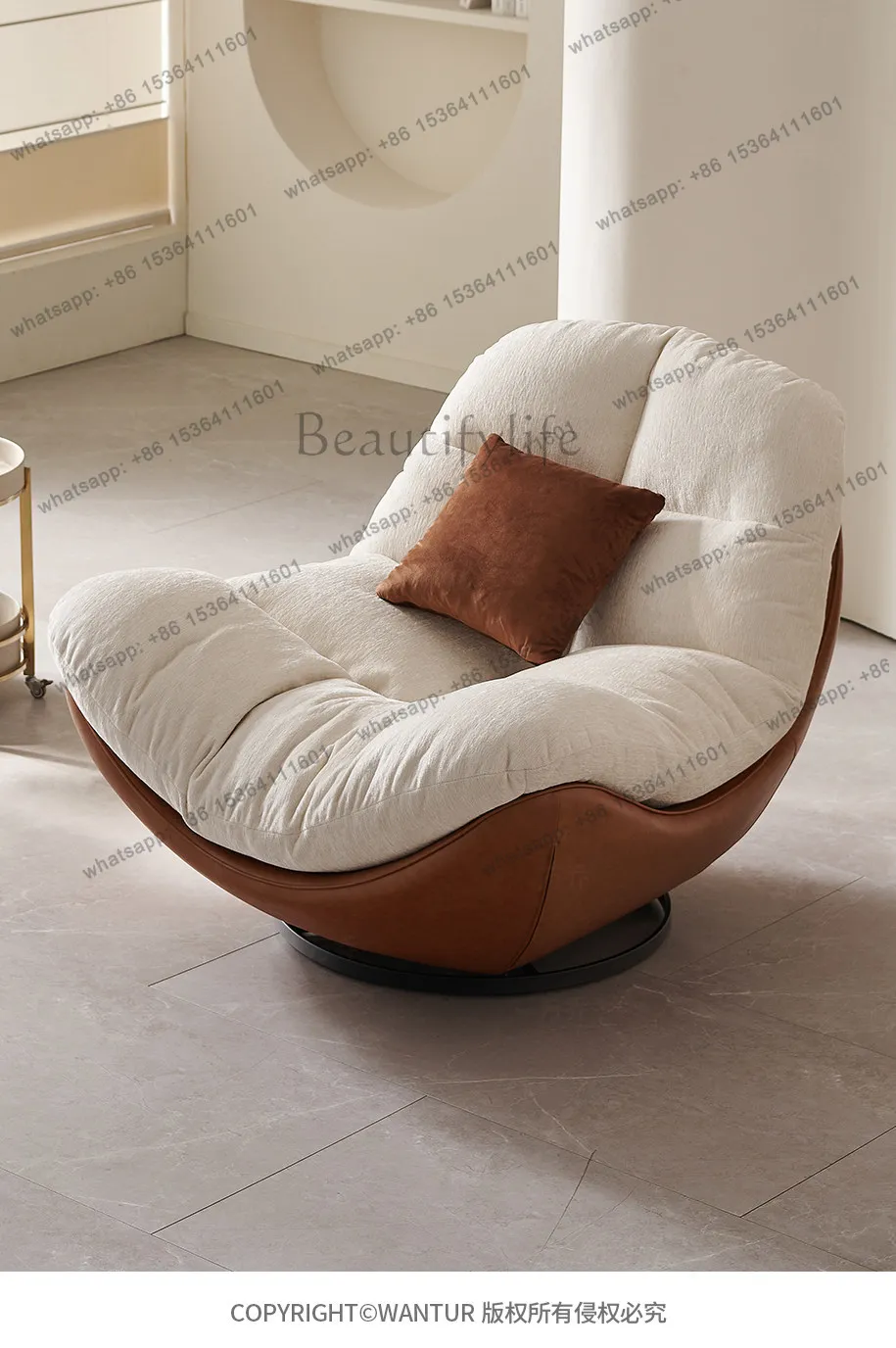 

Design Fabric Sofa Chair Home Living Room Balcony Modern High-end Single Sofa Lazy Leisure Chair