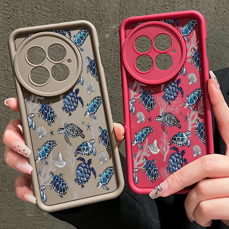 Cute Sea Turtle Coral Print Soft Case For OnePlus 13T 13R 12R 11R 13 12 5G Shockproof Silicone Phone Cover For OnePlus Ace 5 3 2