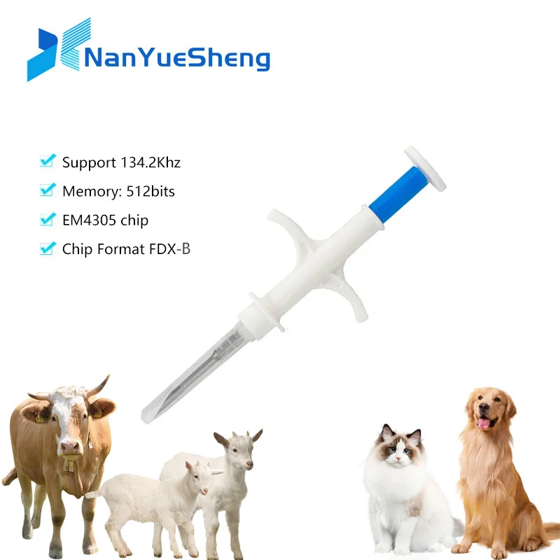 

20PCS Animal Syringe ID Implant Pet Chip ISO11784/85 FDX-B RFID Injection Pet Microchip for Dog Cat Identification