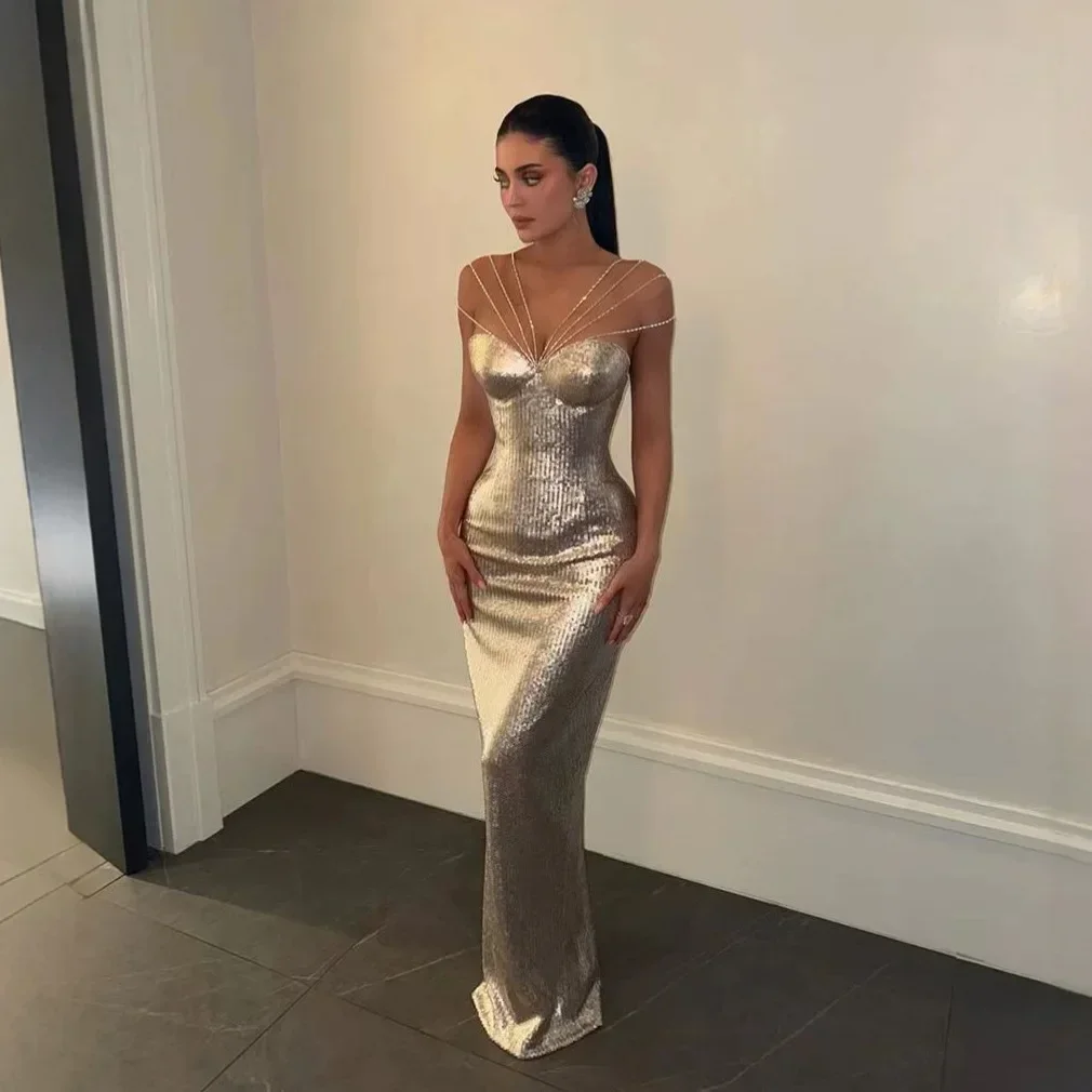 Sparkling Sequin Rhinestone Strap Mini Party Dress Women Sexy Low Cut Bodycon Cocktail Club Evening Gown платье в пайетках