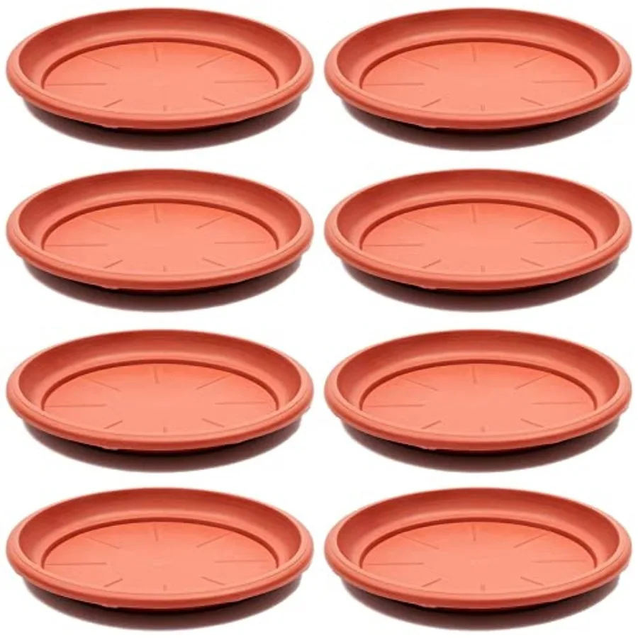 

Saucers for Potted Plants 12Inch Round Terra Cotta Plastic 8Pack Plant Saucer Pot Drip Tray for Indoor Outdoor Planters