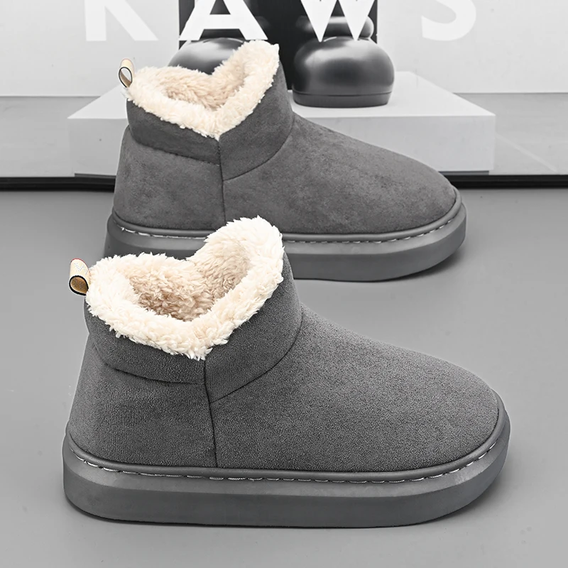 ผู้ชายรองเท้าแตะผู้หญิงฤดูหนาว WARM Plush EVA Snow BOOTS ในร่มกลางแจ้ง SLIP-ON ข้อเท้ารองเท้าหนาแพลตฟอร์มรองเท้าสบายๆ