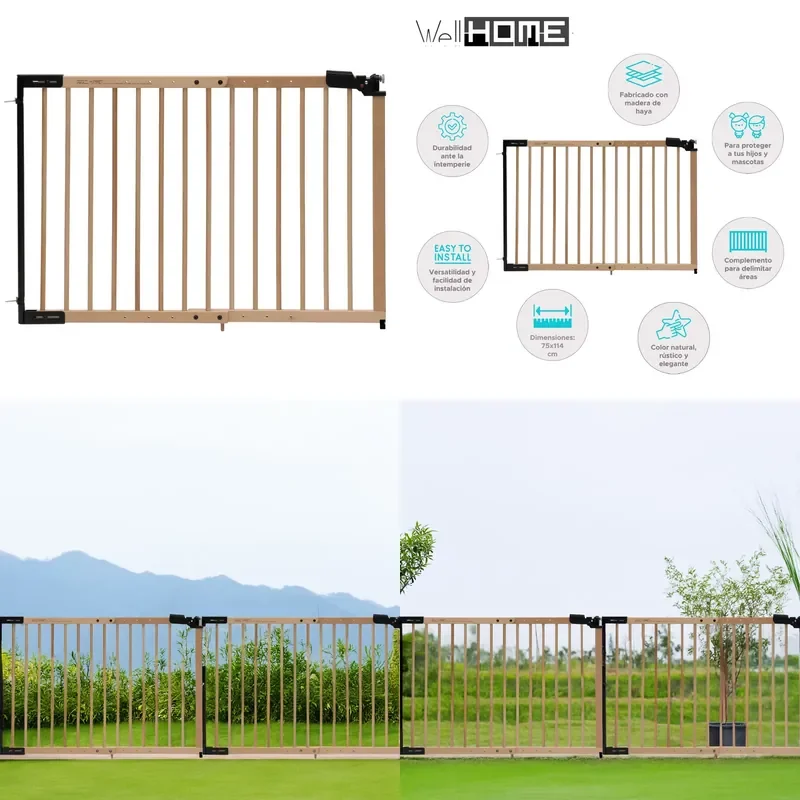 Beech Wood Fence Painted 75-114cm Long Lattice Fence and Gate for Home Garden Decoration