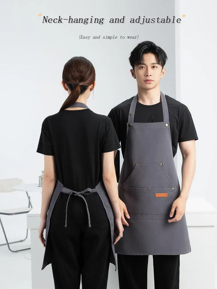 مريلة رقبة قماشية مقاومة للماء تجارية، ربطات خصر قابلة للتعديل، قماش متين لحامل الفاكهة في السوبر ماركت وموظفي متجر البقالة