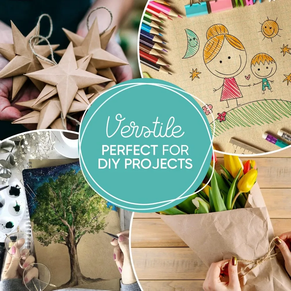 Brown Kraft Paper Roll 17.5" x 200ft, Recycled, Durable for Gift Wrap, Art, Packing & Shipping view 3