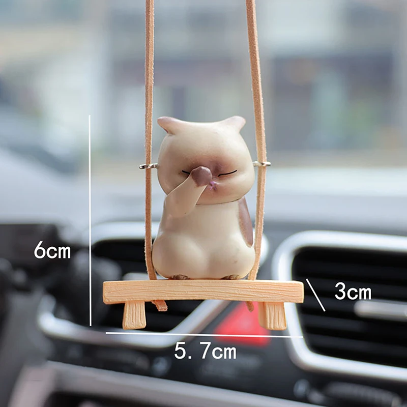 Colgante de coche de pequeño gato de Anime, adornos colgantes de espejo retrovisor automático, accesorios de decoración Interior, regalos