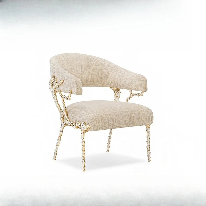 

High-end designer metal dining chair villa luxury living room home creative custom armchair