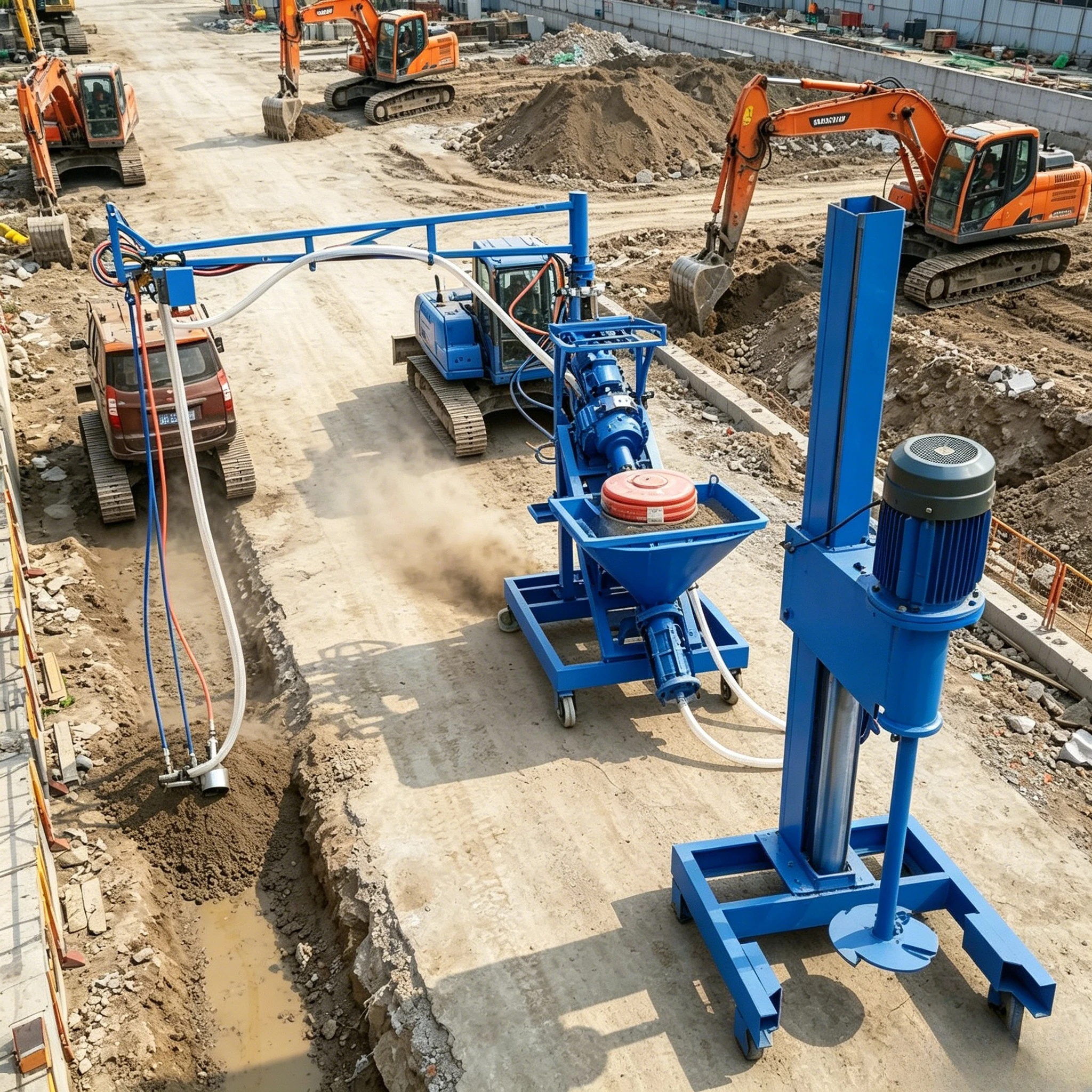 Grc Spray Machine New Design Wet Cement & GRC Fiberglass Wire Spraying Machine Core Motor Component for Construction Industries