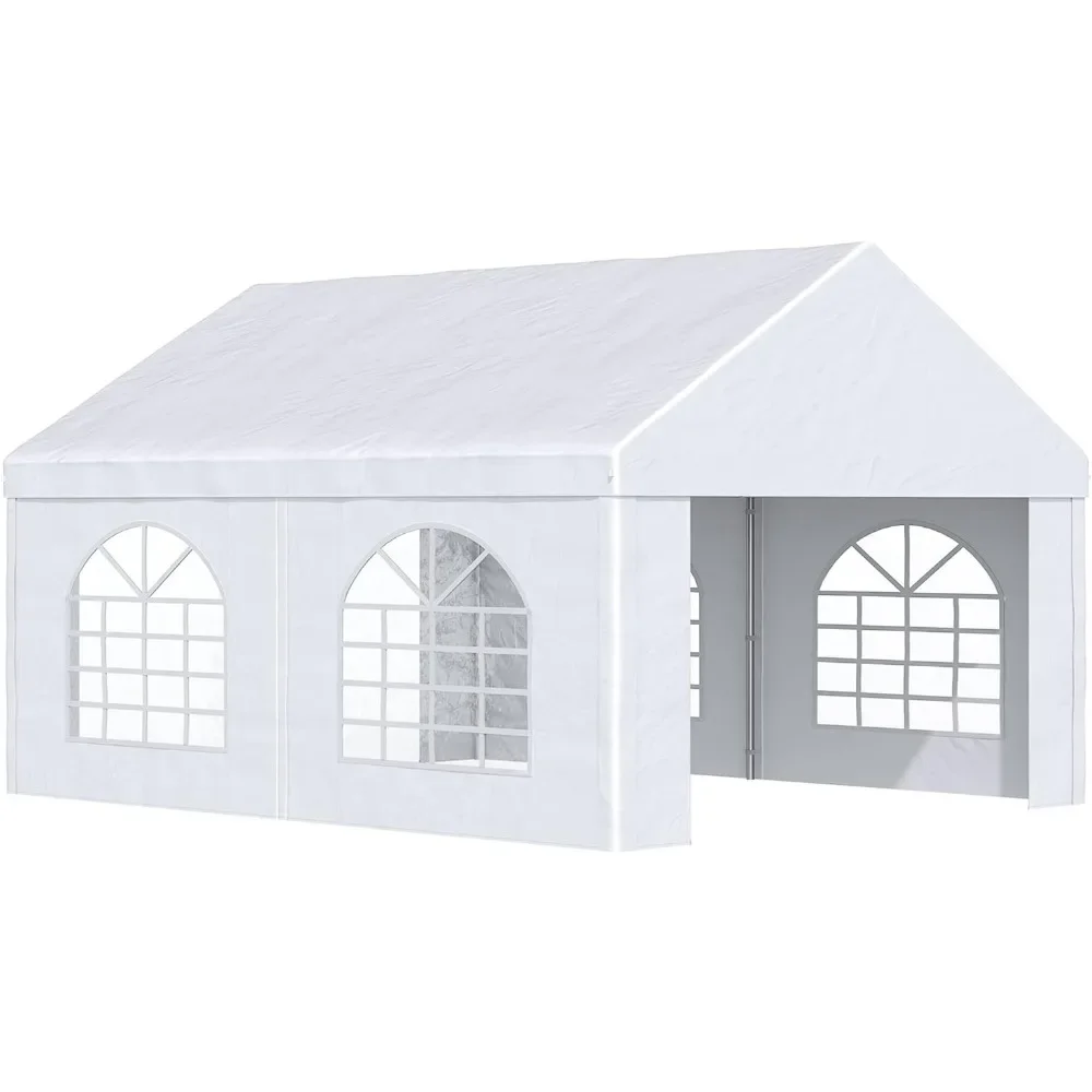 Heavy Duty 13' x 16.5' Party Tent & Carport with Removable Sidewalls and Double Doors, Large Canopy Tent, Sun Shade Shelter