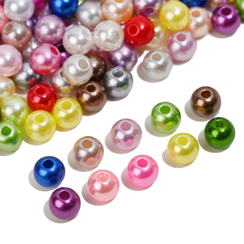 3/4/5/6/8/10/12mm Colorful Acrylic Pearl Beads Loose Spacer Beads For Needlework Jewelry Beads Making Bracelet Necklace Earring image 6
