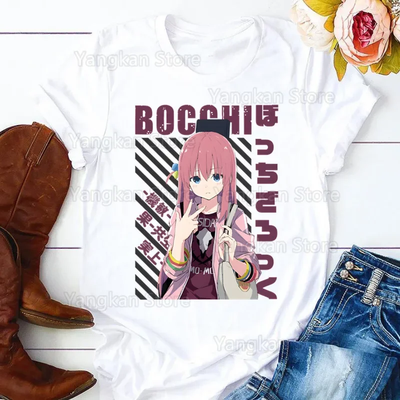 Bocchi The Rock T-shirt Donna Estate T-shirt grafiche Camicie divertenti Per magliette da donna Girocollo Harajuku Top