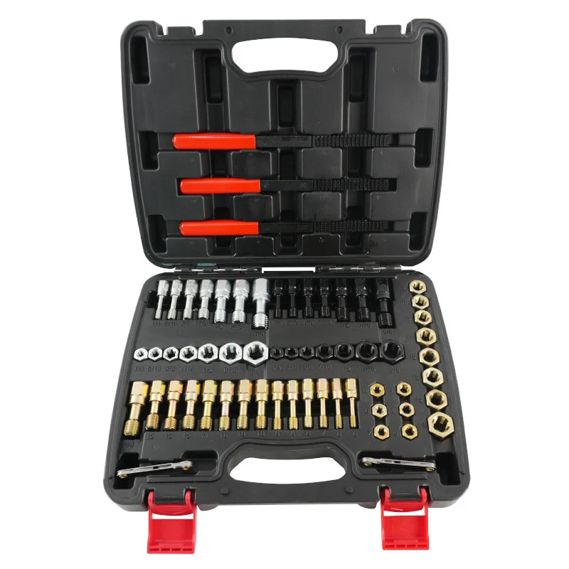 61Pieces Master Rethread Repair Kit with Taps, Dies and Files, UNC UNF Metric Thread Chaser Set for Rethreading