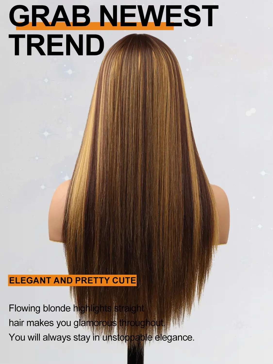 Perruques à reflets blonds pour femmes, perruque pleine machine avec frange, 100% cheveux humains, utilisation 03