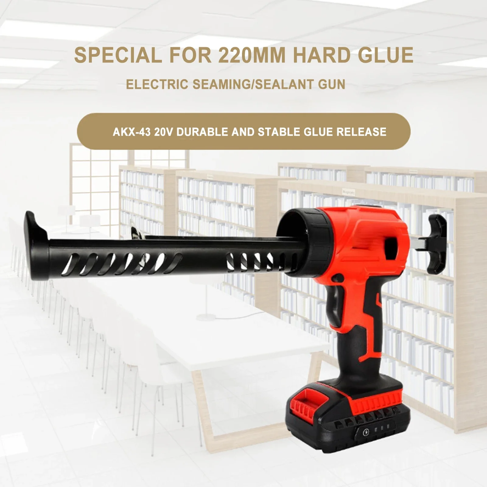 Cordless Electric Caulking Cement Glass Adhesive Glue Seal Sealant Tool 4 Adjustable Speed for Doors and Windows