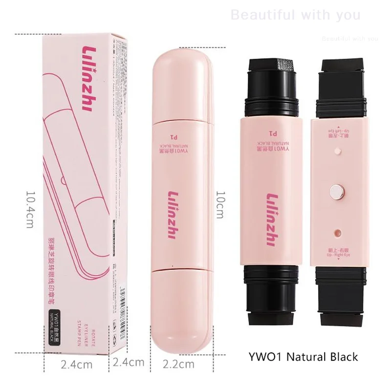 NewMagnetic Dubbele Hoofd Stempel Eyeliner Pen Waterdichte Vloeistof Zwart Bruin Eyeliner Verlenging Stempel Sneldrogende Make-up Cosmetica