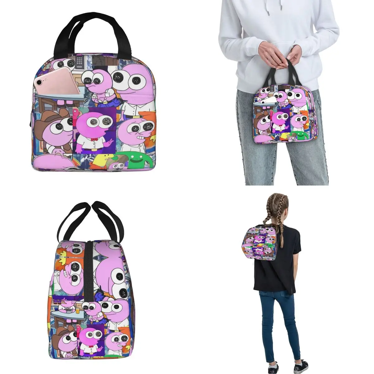Smiling Friends Pim And Charlie Thermal Insulated Lunch Bags for Work Portable Bento Box Cooler Thermal Food Box