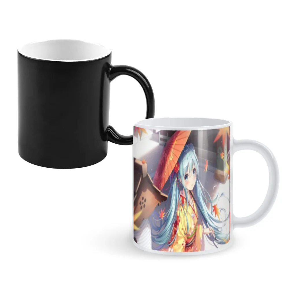 

Anime Hatsunes Mikus Coffee Mug Magic Ceramic Heat Sensitive Color Changing Tea Mug Cup Game Boy Friend Husband Gift