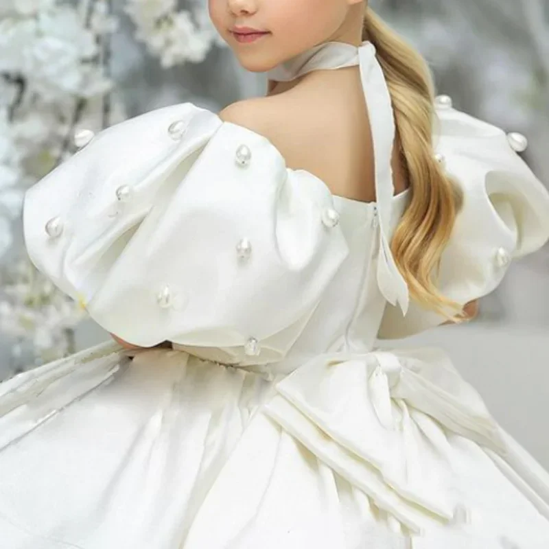 Robe d'anniversaire personnalisée pour bébés filles, robes de princesse rétro élégantes pour enfants, mode manches bouffantes, robe de Rhperlée pour la fête des filles, Cl