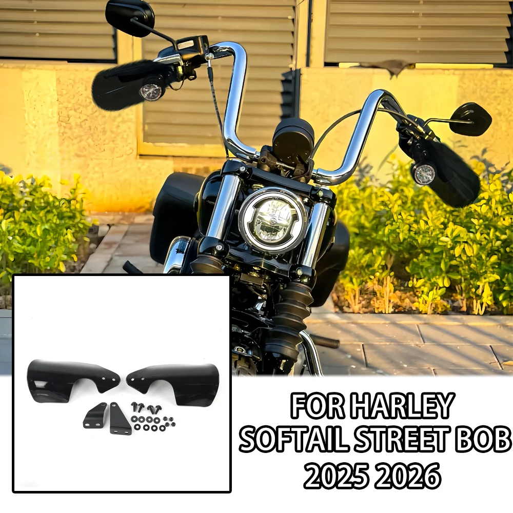 

Black Handguards Handlebar Protector Shield Cover For Harley Softail Street Bob 2025-2026 Motorcycle Accessories ﻿