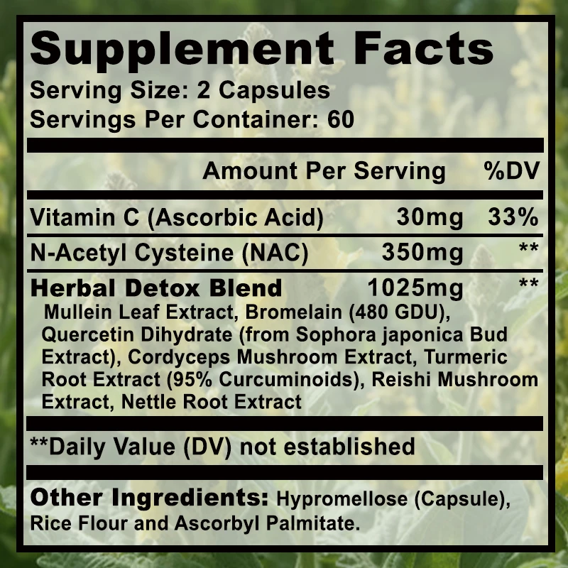 Lung Cleanse & Detox Capsules - It Helps Improve Lung Function, Boost Immunity, Cleanse The Lungs, and Promote Deep Breathing