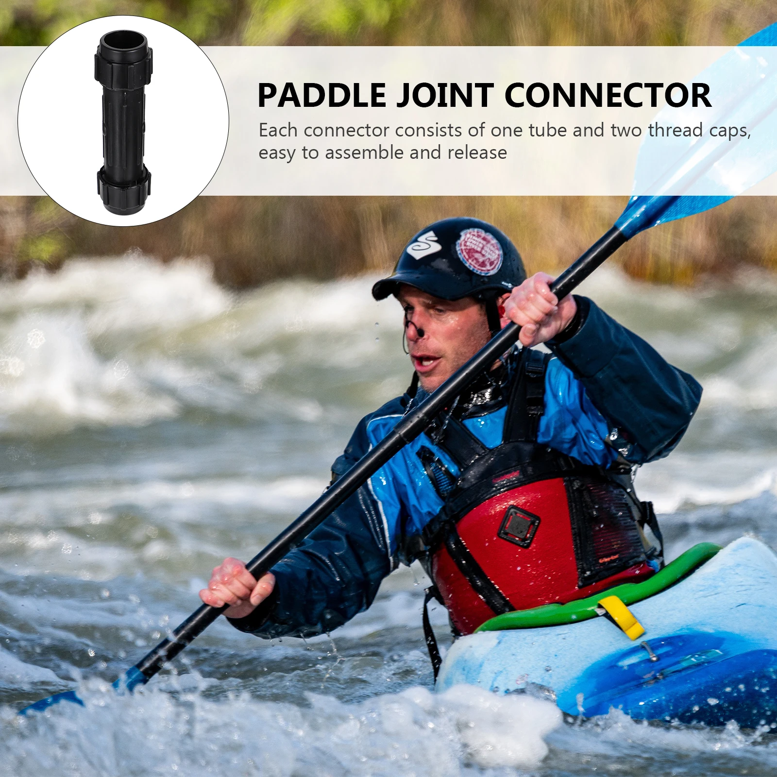 

2pcs Paddle Connector For Kayak Canoe Boat Durable Abs Plastic Joint Connection Tube Thread Caps Screw Joint Tool For Paddles