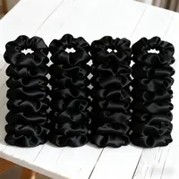1/6/16/32/100 Uds. Coleteros de satén a granel adecuados para mujeres elegantes negros 10cm accesorios para lazos para el cabello casual lindo