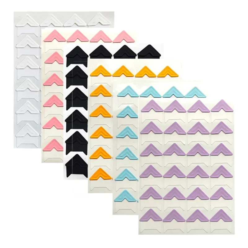 

6 Sheets Photo Mounting Corners Self Adhesive Paper Sticker for DIY Scrapbook Album Diary Personal Organizer Notebook