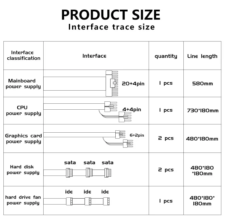 T.F.SKYWINDINTL NEUE Gold 1000W Computer Voll Modulare Netzteil Medaille Aktive PFC ATX Unterstützung 3070/3080/3090 GPU Karte – Detail 4