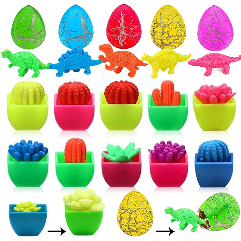 Incubação de ovos de dinossauro mini cacto suculento embeber em água para expandir crianças quebra-cabeça científico brinquedos crescimento cognição tmz